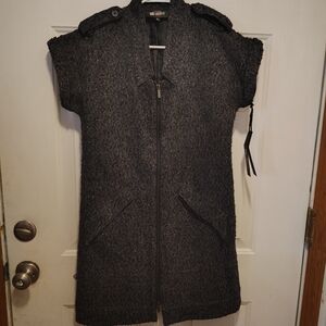 Karl Lagerfeld Charcoal Zippered Cardigan Dress